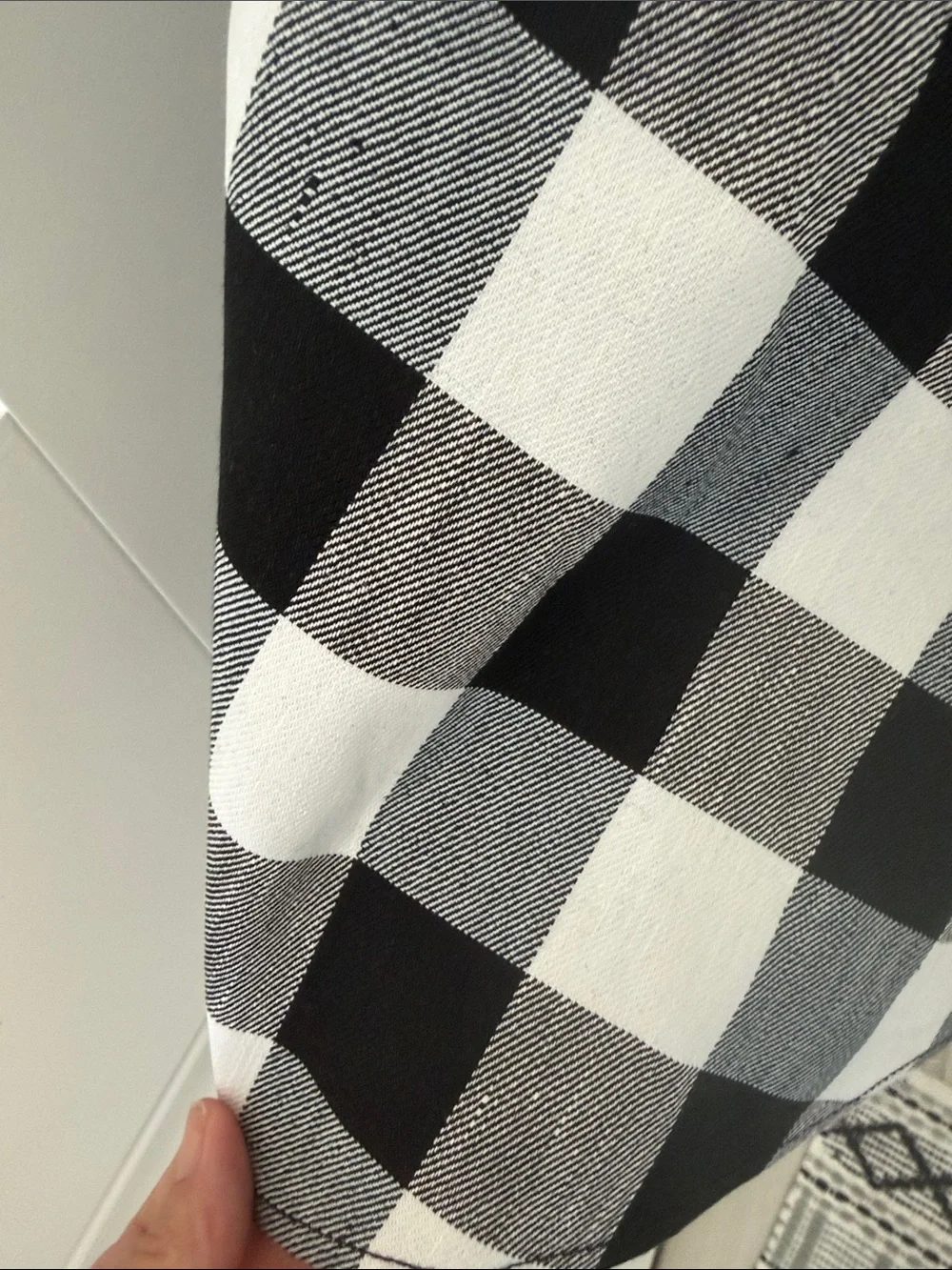 kate spade Black and White Gingham A-Line Skirt with Belt